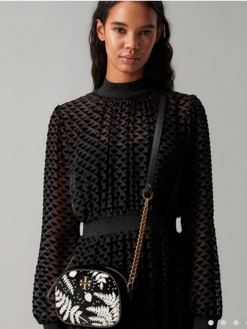Tory Burch Velvet Devore Embroidered Top 8, twin set